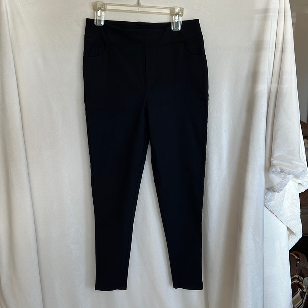 ALLEGRACE Pants Women Work Casual Pull-on High Waisted Skinny Pants with Pockets